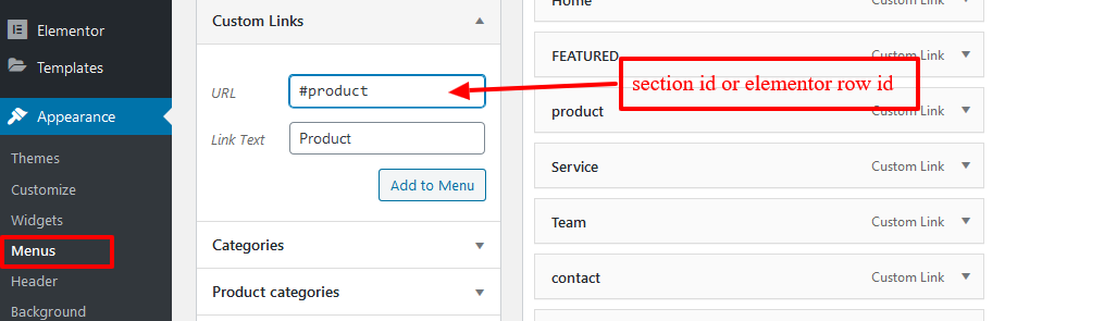 assign the ID with a menu