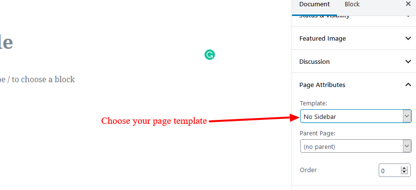 Page Template in Page Attributes metabox