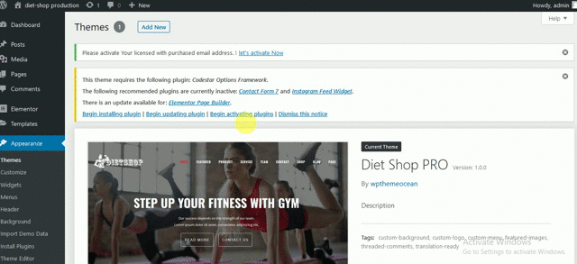 Diet-Shop Theme Recommended plugins