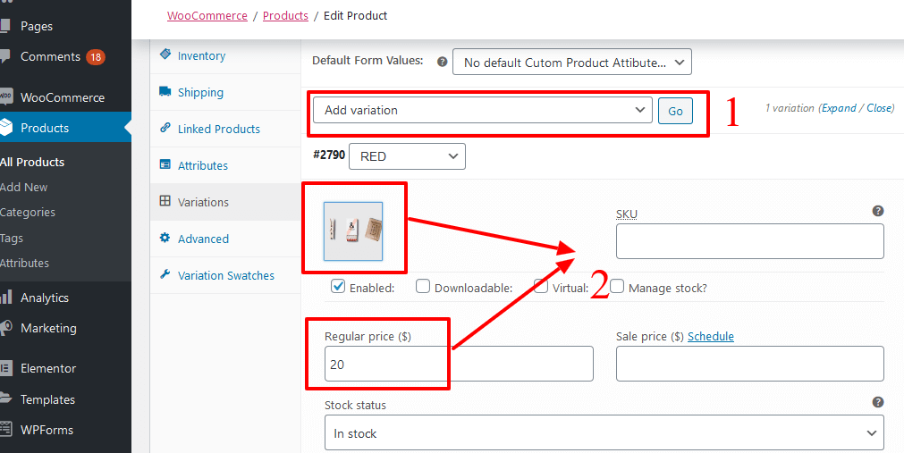 woocommerce variation swatches