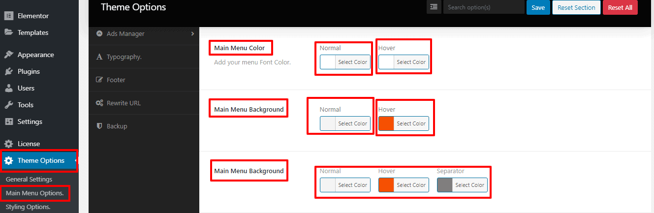 casion wordpress theme general settings