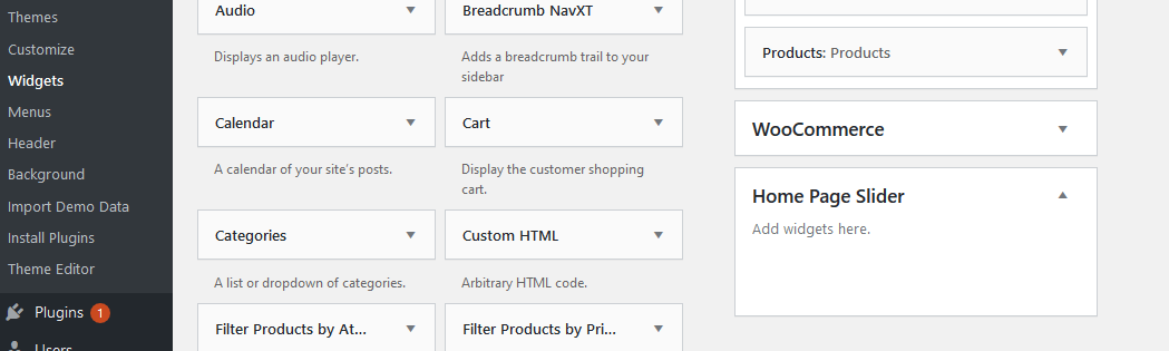 The9 Store wordpress theme widgets