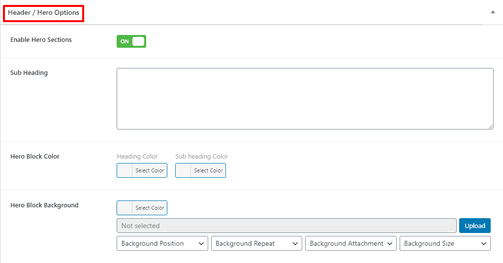 Setting up the specific page, post