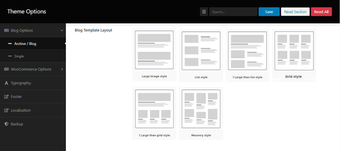 Change the blog template layout