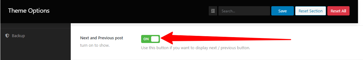 Enable the Next and Previous post